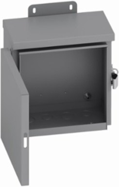 NEMA 3R Hinged Panel Enclosure, 10 Inch Height, 8 Inch Width, Carbon Steel