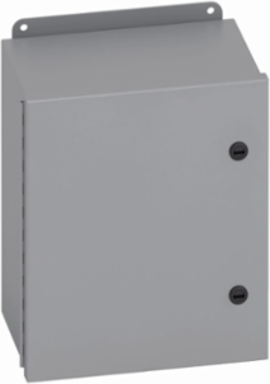 JIC Panel Enclosure, 12 Inch Height, 10 Inch Width, NEMA Rating 4, Hinged Cover, Carbon Steel