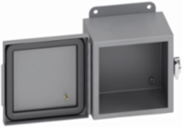 Eaton B-Line series JIC panel enclosure, 16" height, 6" length, 14" width, NEMA 4, Hinged cover, 4CHC enclosure, Wall mount, Small single door, External mounting feet, Carbon steel, Seamless poured in-place gasket