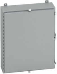 Wall Mounted Panel Enclosure, 20 Inch Height, 16 Inch Width, NEMA 4, Hinged Cover, Carbon Steel