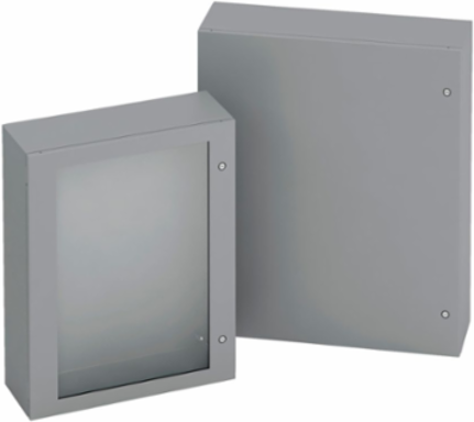 Wall Mounted Panel Enclosure 24 Inch Height, 10 Inch Depth, NEMA 4, Carbon Steel