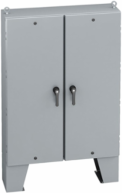 Ground Mounted Panel Enclosure, 74 Inch H, 72 Inch W, NEMA 4, Carbon Steel