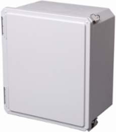 JIC Panel Enclosure, 9.39 Inch Height, 4.31 Inch Depth, NEMA 4X, Hinged Door, Fiberglass