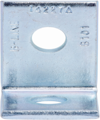 Eaton B-Line series strut fittings and accessories, 2.31" Height, 2.31" Length, 1.62" Width, 0.12lbs, Steel, Pre-assembled fitting, Two hole corner angle, 90 deg, Electro-plated