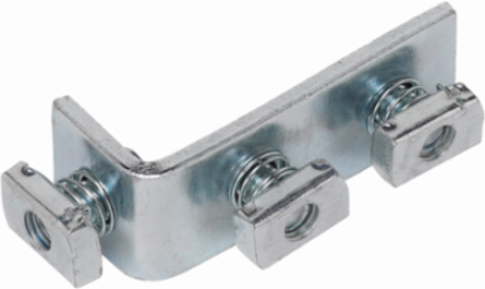 Pre-assembled Steel Strut Fitting 4.12 Inch x 1.62 Inch, Three Hole Angle, DURA GREEN