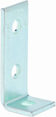 Eaton B-Line series strut fittings and accessories, 4.12" Height, 4.12" Length, 1.62" Width, 0.56lbs, Steel, Pre-assembled fitting, Three hole corner angle, 90 deg, Thickness 1/4 in, Electro-plated