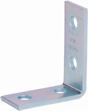 Eaton B-Line series strut fittings and accessories, 4.12" Height, 4.12" Length, 1.62" Width, .78lbs, Steel, Pre-assembled fitting, Four hole corner angle, 90 deg, Electro-plated
