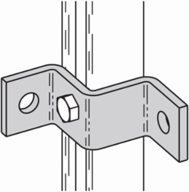 Three Hole Sheath Corner Connection Steel Strut Fitting, 1.62 Inch Height, 3.5 Inch Length
