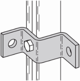 Three Hole Sheath Corner Connection Steel Strut Fitting, 1.62 Inch Height, 3.5 Inch Length