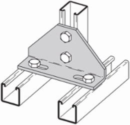 Steel Four Hole Adjustable Corner Angle 90 Deg, 3.74 Inch Height, 6.62 Inch Length