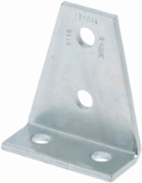 Four Hole Gussetted Shelf Angle 90 Degree, Steel, 4.12 Inch Height, 3.5 Inch Length, 1/4 Inch Thickness