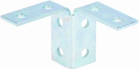 Eight Hole Double Corner Connection Fitting, 3.93 Inch Height, 5.37 Inch Length, Steel, DURA GREEN
