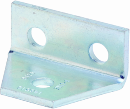 Three Hole Gussetted Shelf Angle, 2.31 Inch Height, 3.5 Inch Length, Steel