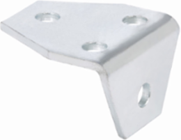 Four Hole Gussetted Three Way Shelf Angle, 2.75 Inch Height, 3.5 Inch Width, Steel