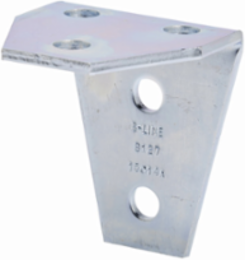 Five Hole Gussetted Three Way Shelf Angle, 4.2 Inch Height, 3.5 Inch Length, Steel, Electro-plated