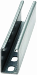 Strut Channel, 2.43 Inch Height, 240 Inch Length, 1.62 Inch Width, Steel, 12 Gauge, DURA GREEN