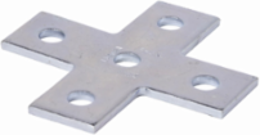 Flat Five Hole Cross Plate, Steel, 5.37 Inch Height, 1/4 Inch Thickness