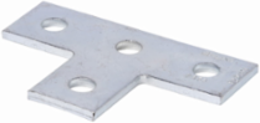 Flat Four Hole Tee Plate, 5.37 Inch Height, 3.5 Inch Length, Steel, 1/4 Inch Thickness