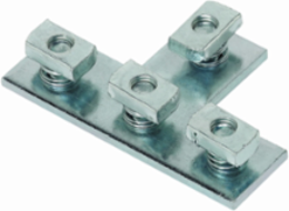 Flat Four Hole Tee Plate, 5.37 Inch Height, 3.5 Inch Length, Steel, DURA GREEN