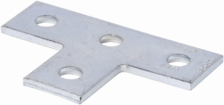 Stainless Steel Flat Four Hole Tee Plate, 5.37 Inch Height, 3.5 Inch Length, 1/4 Inch Thick