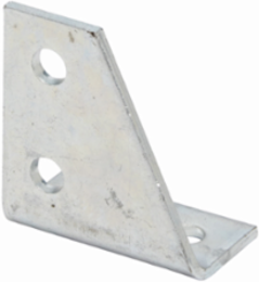 Four Hole Gussetted Corner Angle, 3.5 Inch Height, 3.93 Inch Length, Steel, Electro-plated