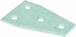 Flat Four Hole Tee Gusset Plate, 5.37 Inch Height, 3.5 Inch Length, Steel, 1/4 Inch Thickness