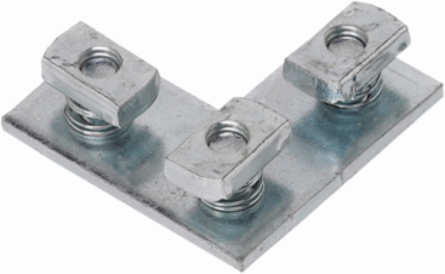 Flat Three Hole Corner Plate, 3.5 Inch Height, 3.5 Inch Length, Steel, DURA GREEN, 1/4 Inch Thickness