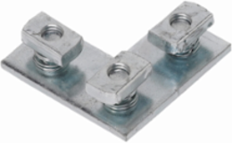 Flat Three Hole Corner Plate, 3.5 Inch Height, 3.5 Inch Length, Steel, DURA GREEN, 1/4 Inch Thickness