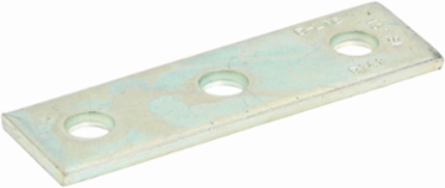 Three Hole Splice Plate, Steel, 5.37 Inch Length, 1.62 Inch Width, 1/4 Inch Thickness
