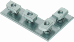 Pre-assembled Flat Four Hole Corner Plate, 5.37 Inch Length, 3.5 Inch Width, Steel