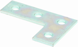 Flat Four Hole Corner Plate, 5.37 Inch Length, 3.5 Inch Width, Steel