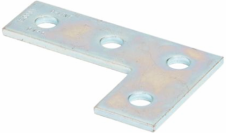 Eaton B-Line series strut fittings and accessories, .22" Height, 5.37" Length, 3.5" Width, .75lbs, Steel, Flat four hole corner plate | Pre assembled, Electro-plated