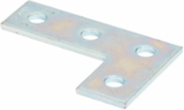 Eaton B-Line series strut fittings and accessories, .22" Height, 5.37" Length, 3.5" Width, .75lbs, Steel, Flat four hole corner plate | Pre assembled, Electro-plated