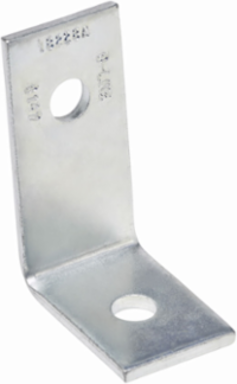 Steel Two Hole Open Angle Fitting, 2.37 Inch Height, 3.25 Inch Length, 1/4 Inch Thickness