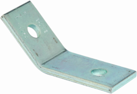 Steel Two Hole Open Angle Strut Fitting, 1.62 Inch Height, 4.483 Inch Length, DURA GREEN