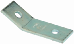 Steel Two Hole Open Angle Strut Fitting 3.31 Inch Height, 4.37 Inch Length, Electro-plated