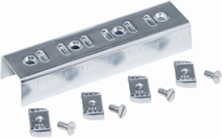 Four Hole Splice Clevis, 1" Height, 7.24" Length, Steel, Electro-plated
