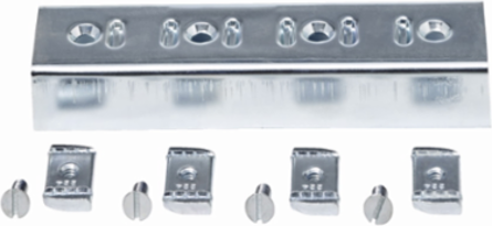 Four Hole Splice Clevis, 1" Height, 7.24" Length, Steel, Electro-plated
