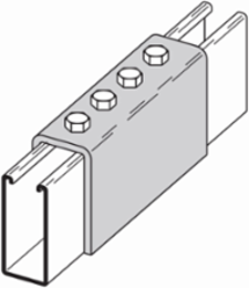 Four Hole Splice Clevis, Steel, 2.43 Inch Height, 7.24 Inch Length, DURA GREEN