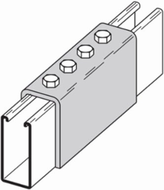 Four Hole Splice Clevis, 2.43 Inch Height, 7.24 Inch Length, Steel, Hot-dipped Galvanized