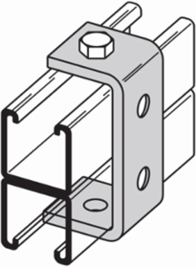 Four Hole Clevis Strut Fitting, 3.31 Inch Height, Steel, DURA GREEN Finish