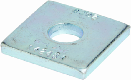 Eaton B-Line series strut fittings and accessories, 1.62" Height, 1.62" Length, 1.62" Width, .18lbs, Steel, Square washer, Hole size 7/16 in diameter | Bolt size 3/8 in, DURA GREEN