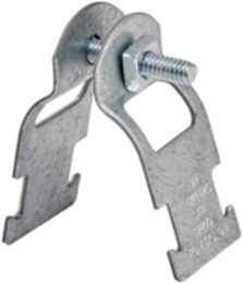 Steel Pipe Clamp for Thinwall (EMT), 1.25 Inch Width, 600 lbs Load Capacity, Yellow Zinc Chromate