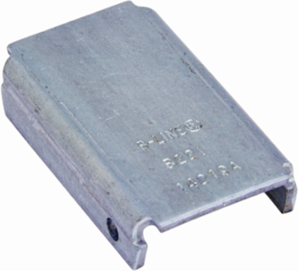 End Cap Fitting, Steel, 2.45 Inch Height, 1.62 Inch Length, 12 Gauge