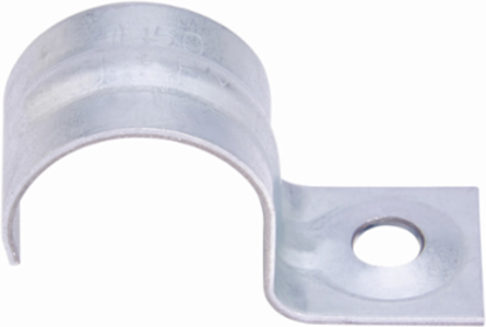 Pipe Strap One Hole Rigid Conduit Stripe, 1.25 Inch Width, Steel, Electro-plated