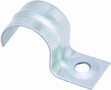 Pipe Strap One Hole Rigid Conduit Stripe, 1.25 Inch Width, Steel, Electro-plated