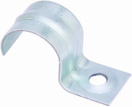 Pipe Strap One Hole Rigid Conduit Stripe, 1.25 Inch Width, Steel, Electro-plated
