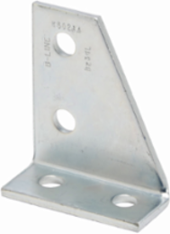 Right Hand Four Hole Gussetted Corner Angle 90 Deg, 4.2 Inch Height, Steel, DURA GREEN