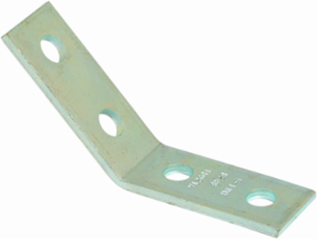 Strut Fitting, Four Hole Open Angle 45 , Steel, 2.70 Inch Height, 6.03 Inch Length