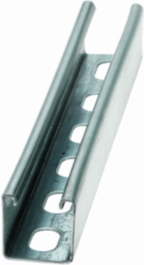 Strut Channel, 1.62 Inch Height, 240 Inch Length, 14 Gauge Steel, SH Hole Pattern